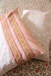 Flowers and leaves block printed cotton bedsheet with pillow covers