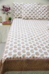 Heritage motifs block printed cotton bedsheet with pillow covers