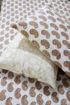 Heritage motifs block printed cotton bedsheet with pillow covers